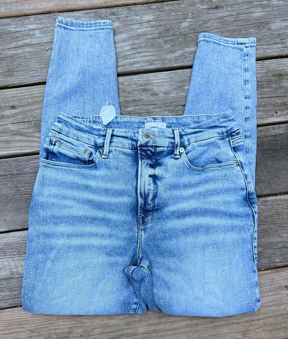 Good American High Rise Straight Leg Jeans
